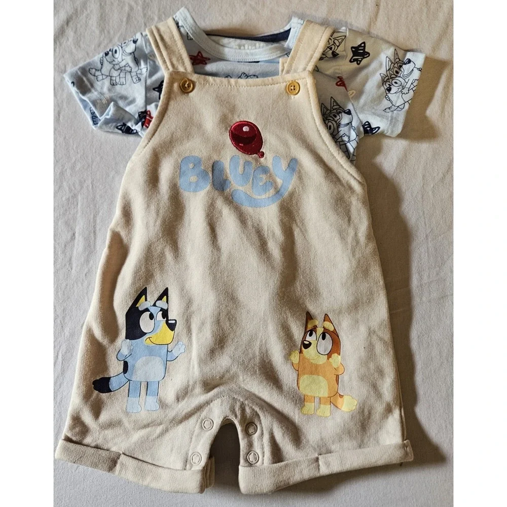 Bluey Baby 2 Piece Outfit Set 3-6‎ Months Romper Shirt Balloon Bingo Bluey